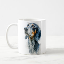 Caneca De Café retrato de cão de caça coon hound de marca azul