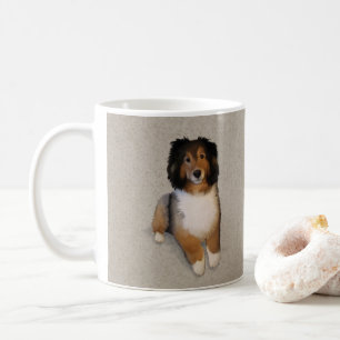 Caneca De Café Retrato de cão Sheltie mix