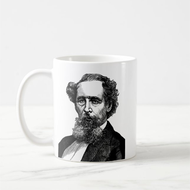 Caneca De Café Retrato de Charles Dickens (Esquerda)