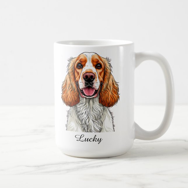 Caneca De Café Retrato de Cocker Spaniel Inglês (Direita)
