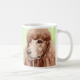 Caneca De Café Retrato de Cor de Água do Poodle