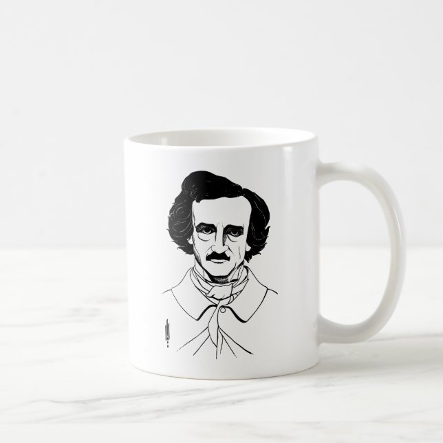 Caneca De Café Retrato de Edgar Allan Poe (Direita)