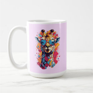 Caneca De Café Retrato de Girafa em Estilo Grafite-58567