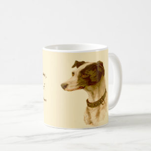 Caneca De Café Retrato de Greyhound / Citação Famosa de S. Tomás
