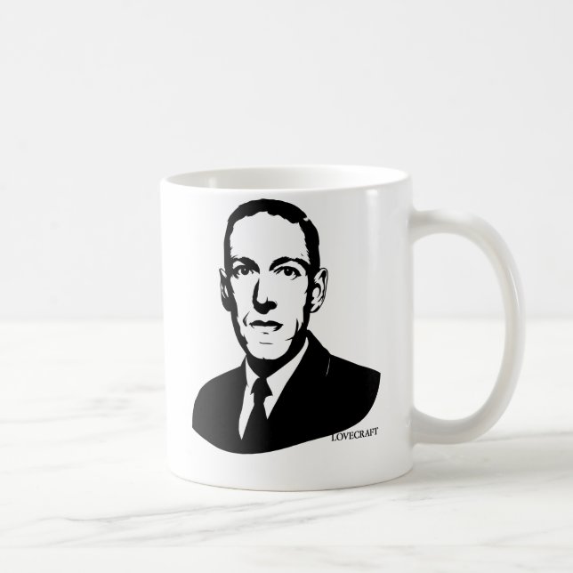 Caneca De Café Retrato de HP Lovecraft (Direita)