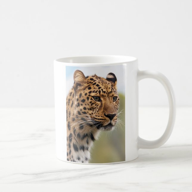 Caneca De Café Retrato de Leopardo (Direita)