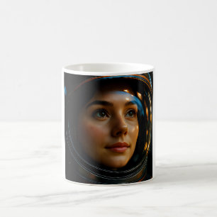 Caneca De Café retrato de mulher astronauta