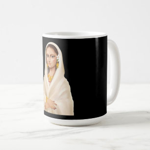 Caneca De Café Retrato de Mulher Elegante   Ilustração de Arte Cu