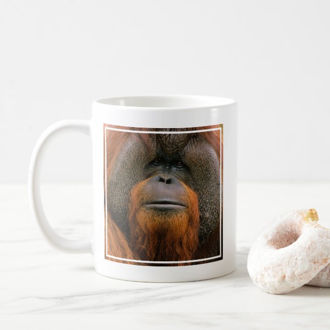Caneca De Café Retrato de Orangutango Macho, Geórgia, EUA (Com Donut)