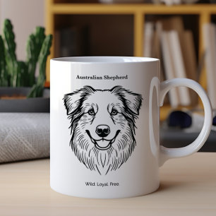 Caneca De Café Retrato de Pastor Australiano