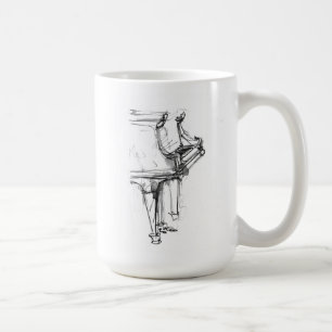 Caneca De Café Retrato de Piano abstrato