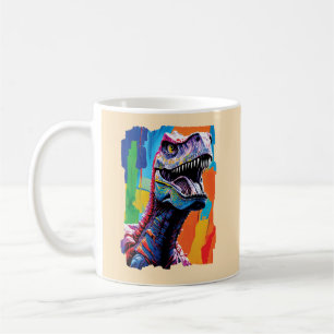 Caneca De Café Retrato De Pintura De Um Tiranossauro Rex Rex T