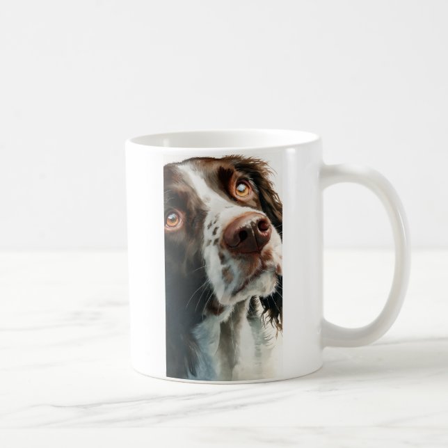 Caneca De Café retrato de springer spaniel marrom (Direita)