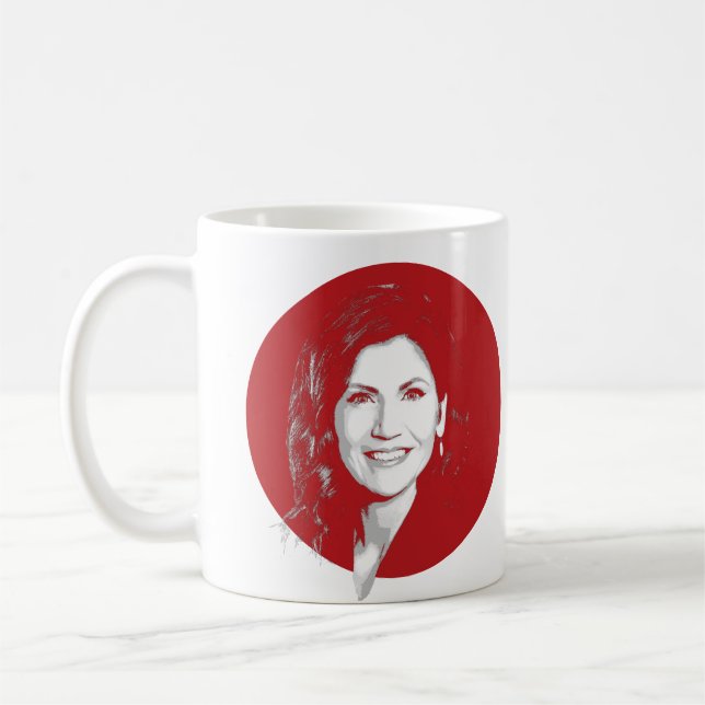 Caneca De Café Retrato de tela do KRISTI NOEM (Esquerda)