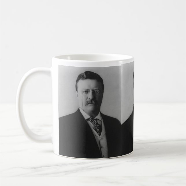 Caneca De Café Retrato de Theodore Roosevelt (Esquerda)