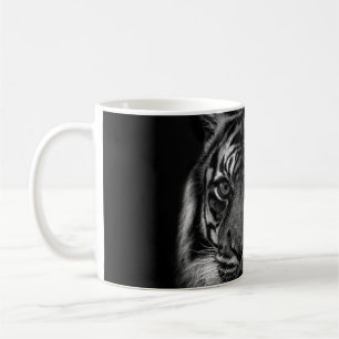 CANECA DE CAFÉ RETRATO DE TIGER EM BW