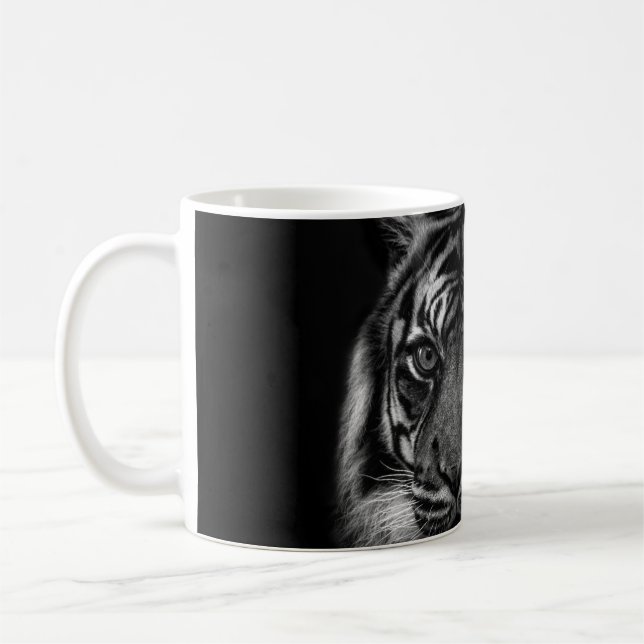 CANECA DE CAFÉ RETRATO DE TIGER EM BW (Esquerda)