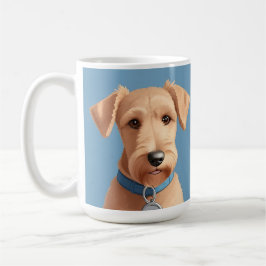 Caneca De Café Retrato de um Cachorro Gelado Vestindo um Colar Az