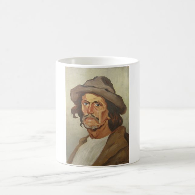 Caneca De Café Retrato de um camponês (por Ipolit Strâmbu) (Centro)
