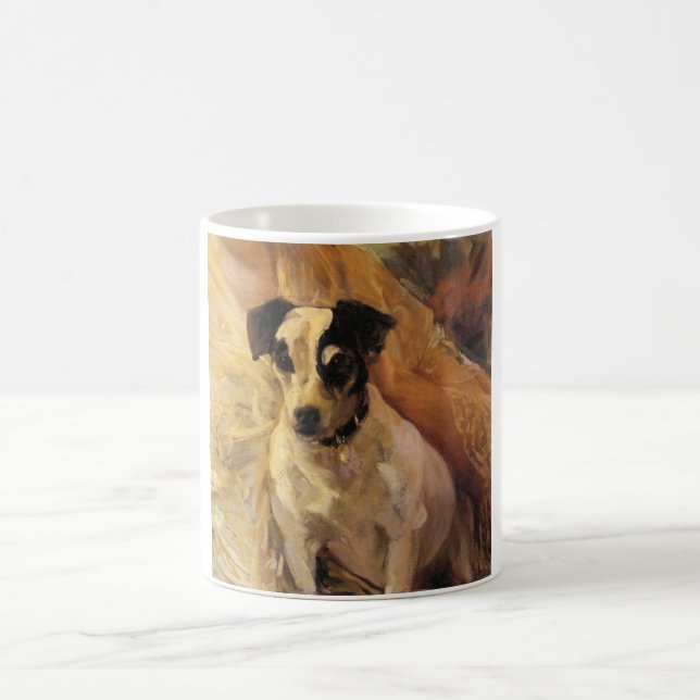 Caneca De Café Retrato de um cão Jack Russell (Arte Animal) (Centro)