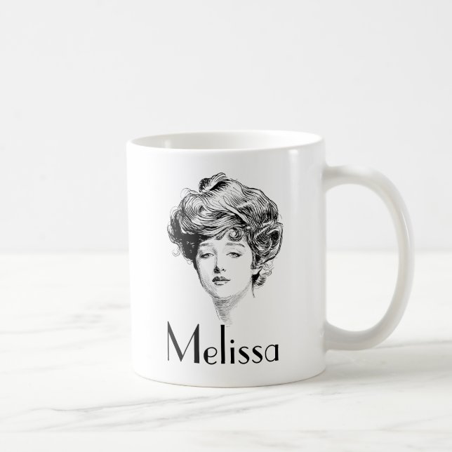 Caneca De Café Retrato de uma menina de Gibson, 1900 (Direita)