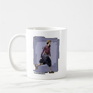 Caneca De Café Retrato de uma Mulher Fashionista Caminhando no Me