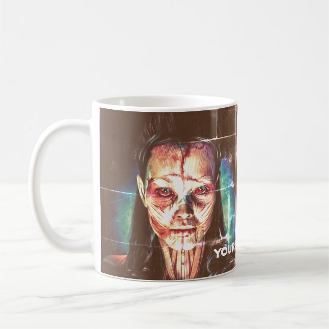 Caneca De Café Retrato de uma mulher. Personalizado (Esquerda)