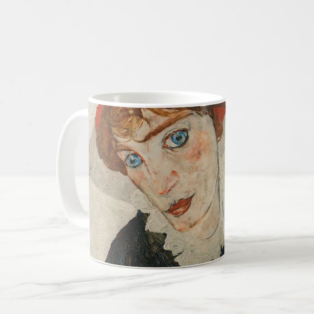 Caneca De Café Retrato de Wally por Egon Schiele (Frente Esquerda)
