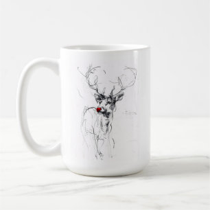 Caneca De Café Retrato Delicado De Rudolf Nosado Vermelho