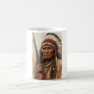 Caneca De Café Retrato do Chefe Indígena Geronimo Guerreiro
