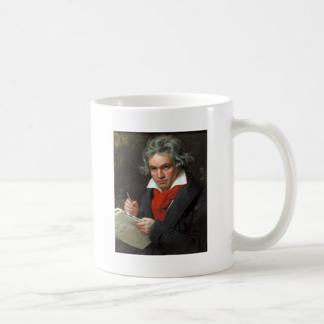 Caneca De Café Retrato do compositor, Ludwig von Beethoven (Direita)