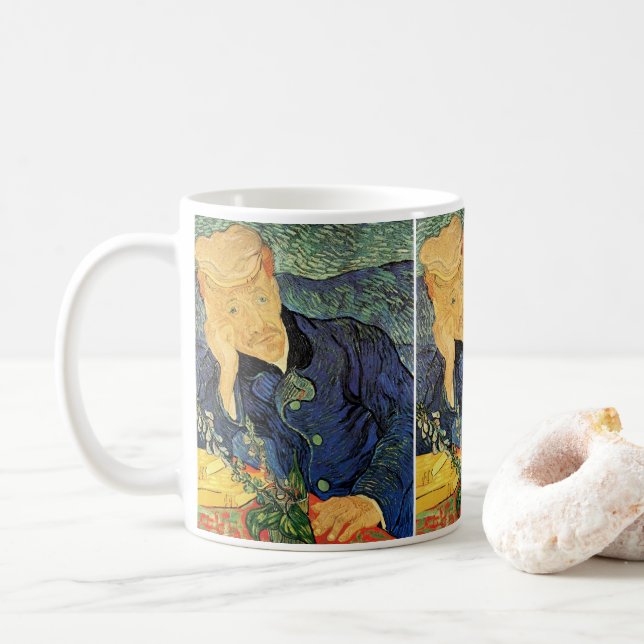 Caneca De Café Retrato do Doutor Gachet por Vincent van Gogh (Com Donut)