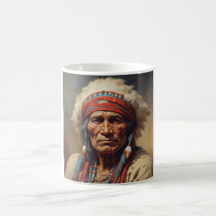 Caneca De Café Retrato do guerreiro-chefe indiano Geronimo