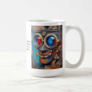 Caneca De Café Retrato do Homem de Lata Steampunk com Citação