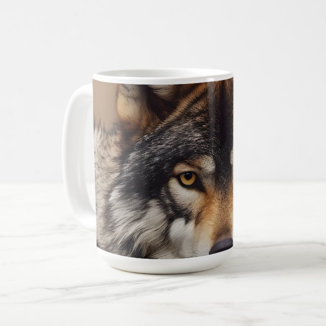 Caneca De Café Retrato do lobo (Frente Esquerda)