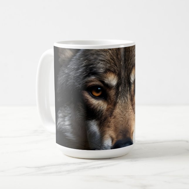 Caneca De Café Retrato do lobo (Frente Esquerda)