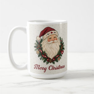 Caneca De Café Retrato do Papai Noel Nórdico de Natal com Férias 