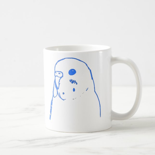 Caneca De Café Retrato do Periquito Aquático (Direita)