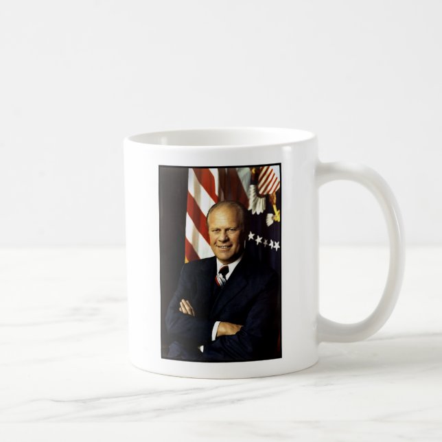 Caneca De Café Retrato do Presidente dos EUA Gerald Rudolph Ford  (Direita)