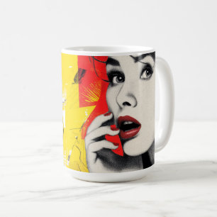 Caneca De Café Retrato duplo em arte pop 