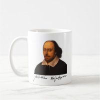 Retrato e assinatura de Shakespeare