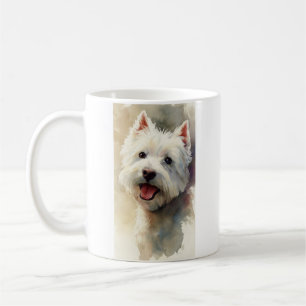 Caneca De Café retrato em aquarela de cão Westie
