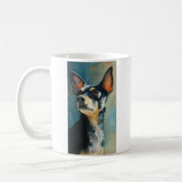 Caneca De Café Retrato em aquarela de chihuahua preto e marrom
