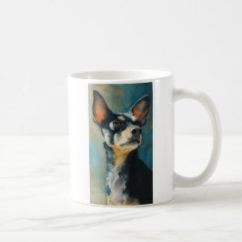 Caneca De Café Retrato em aquarela de chihuahua preto e marrom