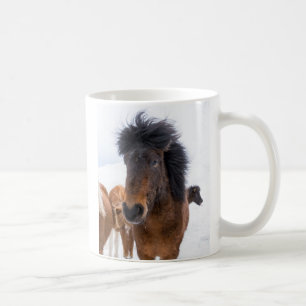 Caneca De Café Retrato Engraçado de Cavalo Islandês