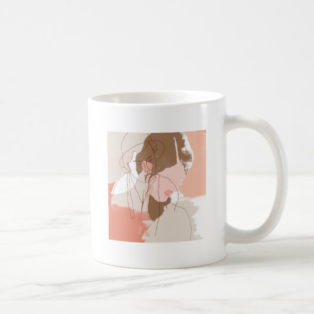 Caneca De Café Retrato feminino Pintado (Direita)