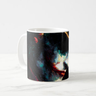 Caneca De Café Retrato Festivo do Joker de Natal
