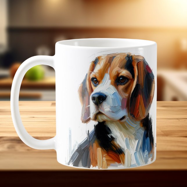 Caneca De Café Retrato Fofo de Beagle Marrom ( Beagle on A Mug)