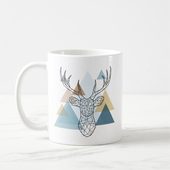 Caneca De Café Retrato geométrico dos cervos (Esquerda)