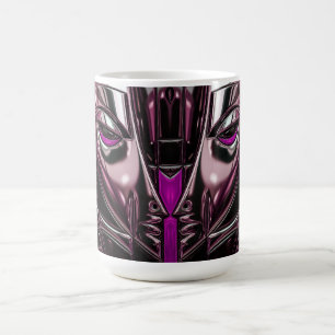 Caneca De Café Retrato Metálico Roxo Neon